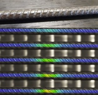 Mesure allongement sur fer à béton sans marquage